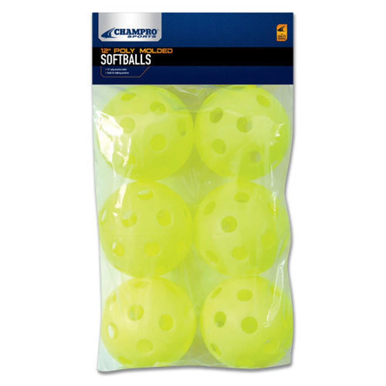 Champro Sport 12" Plastic Poly Softball - 6 Pack 1 Champro Sport 12" Plastic Poly Softball - 6 Pack