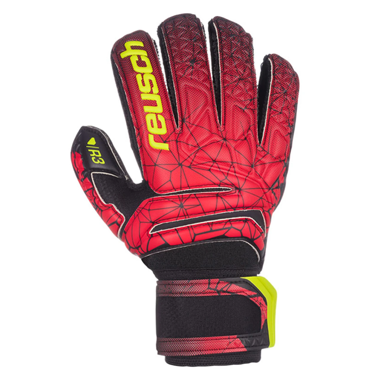 Reusch Fit Control R3 Soccer Goalie Gloves - Red, Black, Yellow 2 Reusch Fit Control R3 Soccer Goalie Gloves - Red, Black, Yellow - Image 2
