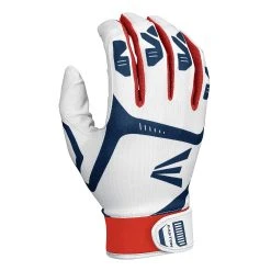 Easton Gametime Baseball Batting Gloves - Various Colors, Adult & Youth Sizes -Ball Sports Equipment Discount Store Gametime White Navy Red 23536.1659460871