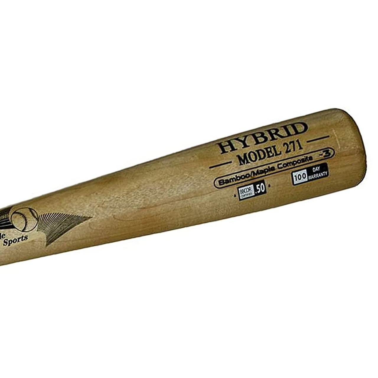 BamBoo Bat Hybrid 271 Bamboo Maple BBCOR Baseball Bat - Natural/Black 3 BamBoo Bat Hybrid 271 Bamboo Maple BBCOR Baseball Bat - Natural/Black - Image 3