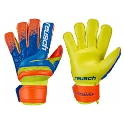 Reusch Prisma STF S1 FS Soccer Goalie Gloves - Orange, Blue, Yellow