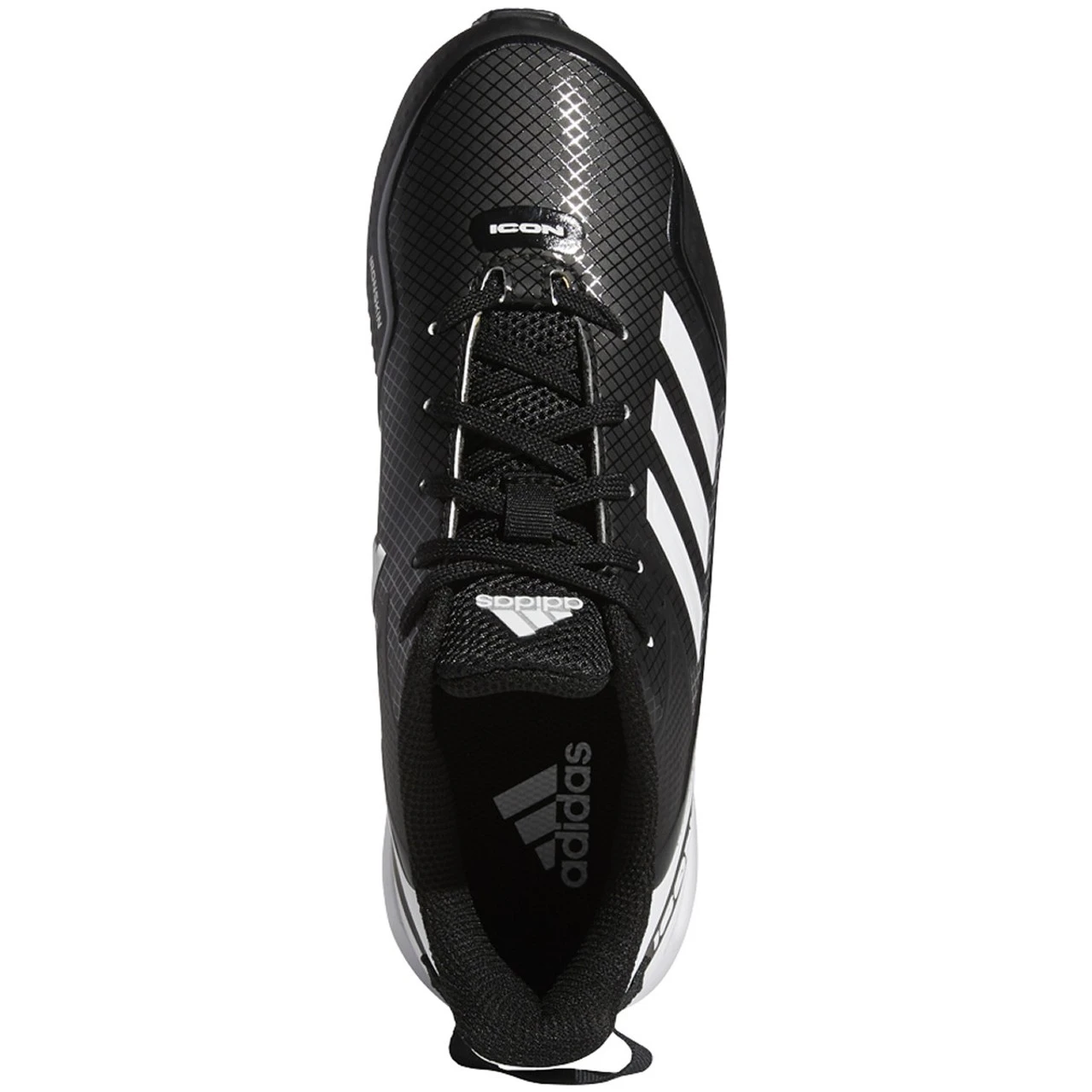 Adidas Icon 7 Mid Youth Baseball Cleats S23919 - Black, White 2 Adidas Icon 7 Mid Youth Baseball Cleats S23919 - Black, White - Image 2
