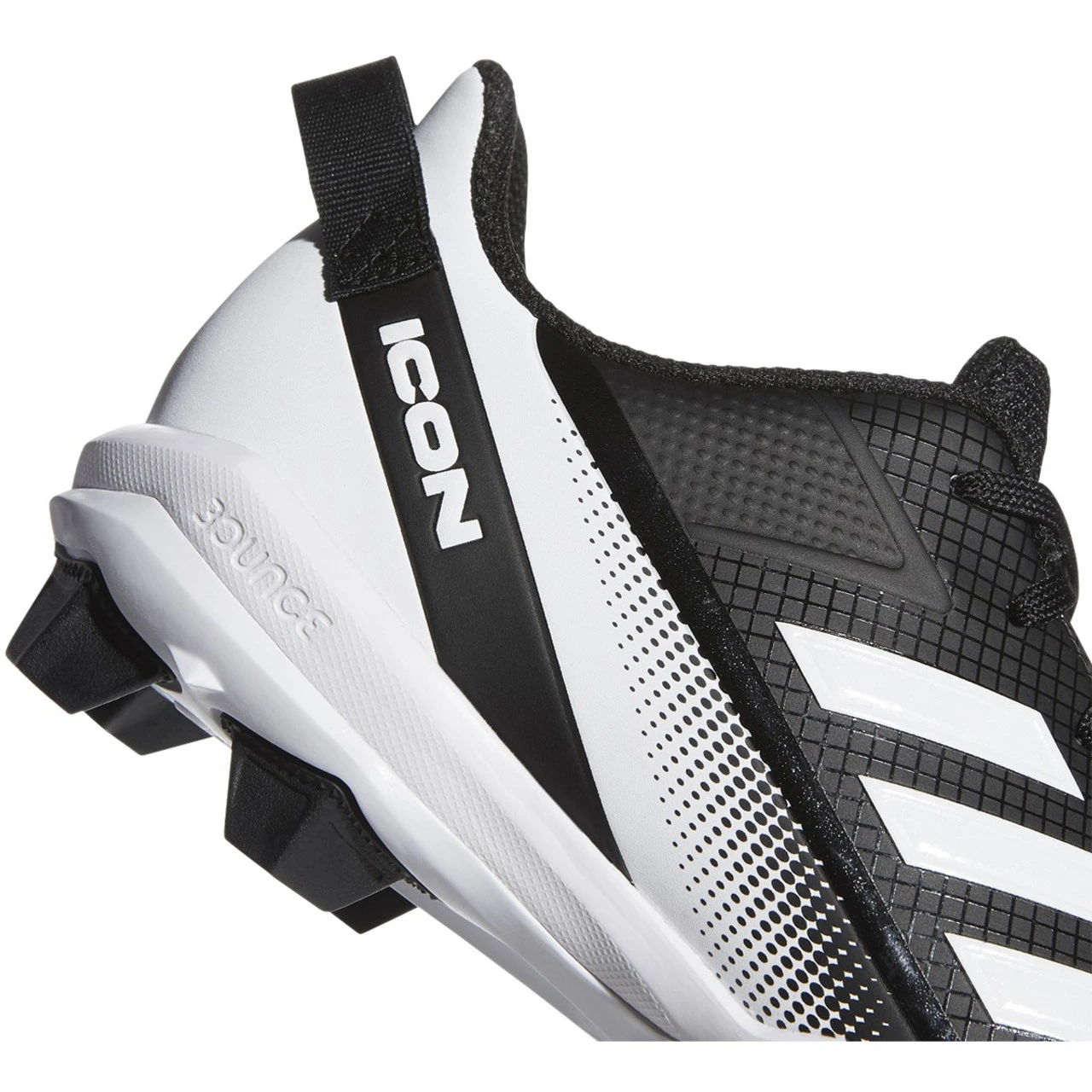Adidas Icon 7 Mid Youth Baseball Cleats S23919 - Black, White 3 Adidas Icon 7 Mid Youth Baseball Cleats S23919 - Black, White - Image 3