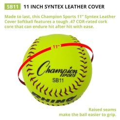 Champion Rhino SB11 11" Softball 9 Champion Rhino SB11 11" Softball -Ball Sports Equipment Discount Store SB11 3 61718.1672155856