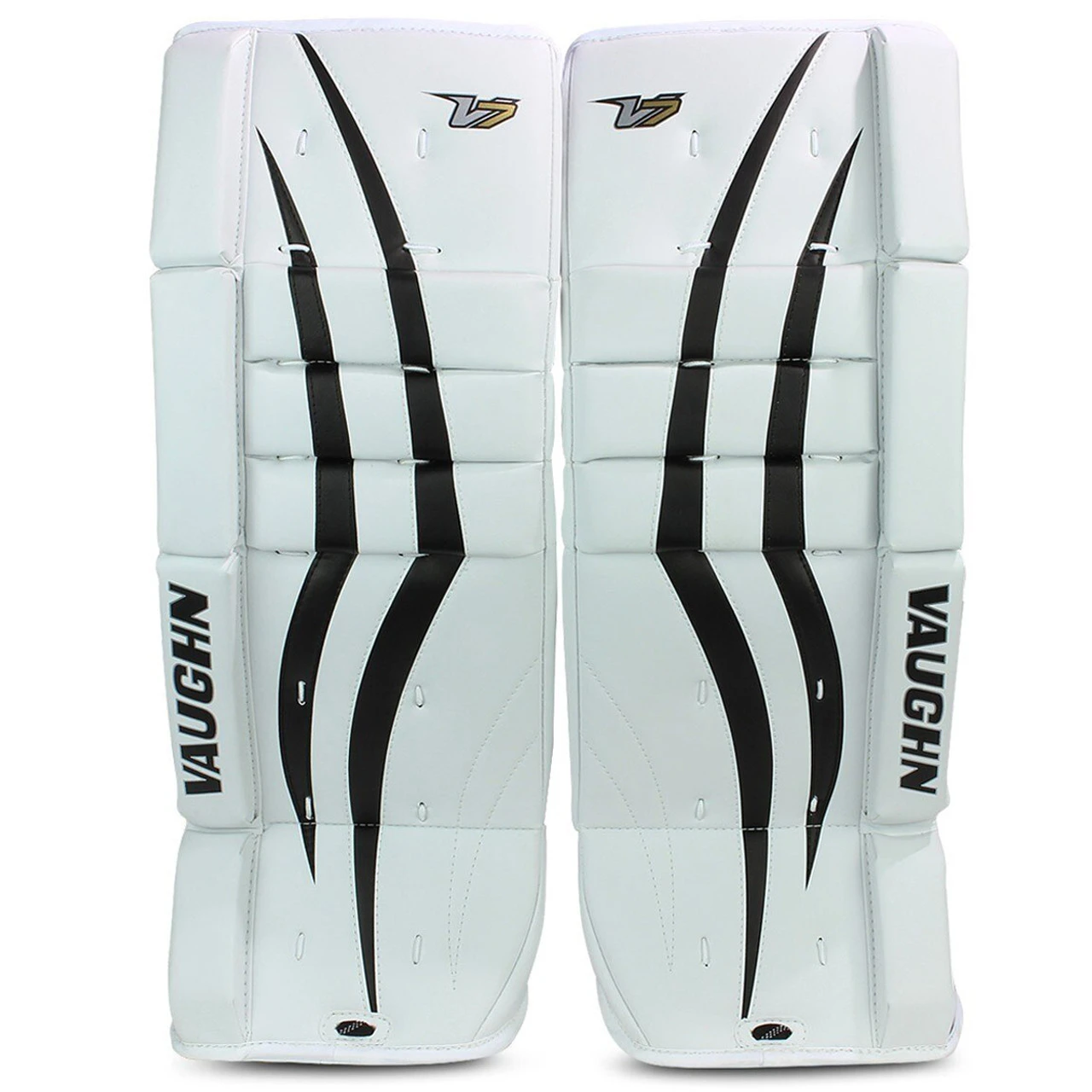 Vaughn V7 VPG XF Youth Hockey Goalie Leg Pads - White, Black 1 Vaughn V7 VPG XF Youth Hockey Goalie Leg Pads - White, Black