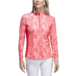 Adidas Women's Essentials Long Sleeve Printed Mock Polo 9 Adidas Women's Essentials Long Sleeve Printed Mock Polo -Ball Sports Equipment Discount Store adidas 2023 womens essentials long sleeve printed mock polo bight red front itempicture