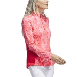 Adidas Women's Essentials Long Sleeve Printed Mock Polo 10 Adidas Women's Essentials Long Sleeve Printed Mock Polo -Ball Sports Equipment Discount Store adidas 2023 womens essentials long sleeve printed mock polo bight red side itempicture