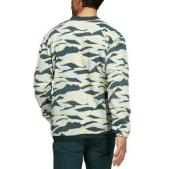 Adidas Texture Print Crewneck 10 Adidas Texture Print Crewneck -Ball Sports Equipment Discount Store adidas fw22 texture print crewneck linen green back itempicture
