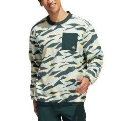 Adidas Texture Print Crewneck 9 Adidas Texture Print Crewneck -Ball Sports Equipment Discount Store adidas fw22 texture print crewneck linen green front itempicture
