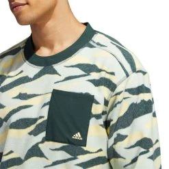 Adidas Texture Print Crewneck 11 Adidas Texture Print Crewneck -Ball Sports Equipment Discount Store adidas fw22 texture print crewneck linen green shoulder detail itempicture