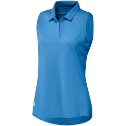 Adidas FW22 Women's Textured Sleeveless Polo -Ball Sports Equipment Discount Store adidas fw22 womens textured sleeveless polo pulse blue front itempicture