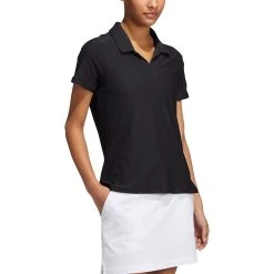 Adidas S21 Women's Go-To Short Sleeve Polo 8 Adidas S21 Women's Go-To Short Sleeve Polo -Ball Sports Equipment Discount Store adidas s21 womens go to short sleeve polo black on model itempicture