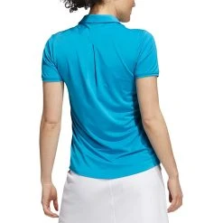 Adidas 2021 Women's Ultimate365 Solid Polo -Ball Sports Equipment Discount Store adidas s21 womens ultimate365 solid short sleeve polo sonic aqua back itempicture
