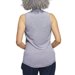 Adidas Women's Two Color Ottoman Sleeveless Polo -Ball Sports Equipment Discount Store adidas ss23 w two color ottoman sleeveless polo collegiate navy back itempicture