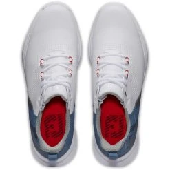 FootJoy FJ Fuel Golf Shoes White/Blue Fog/Red -Ball Sports Equipment Discount Store footjoy fj fuel golf shoes white blue fog red 55441 top itempicture