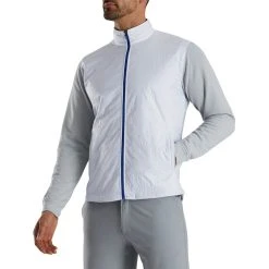 FootJoy Full Zip Hybrid Jacket -Ball Sports Equipment Discount Store footjoy full zip hybrid jacket white grey front itempicture