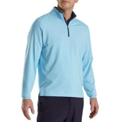 FootJoy Lightweight Solid Midlayer -Ball Sports Equipment Discount Store footjoy solid midlayer withtrim light blue itempicture