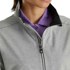 FootJoy Women's FJ HydroLite Rain Jacket -Ball Sports Equipment Discount Store footjoy womens fj hydrolite rain jacket heather grey detail itempicture