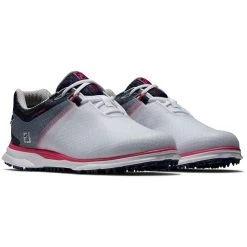 FootJoy Women's Pro SL Sport Golf Shoes White/Navy/Pink -Ball Sports Equipment Discount Store footjoy womens pro sl sport golf shoes white navy pink 98147 pair itempicture