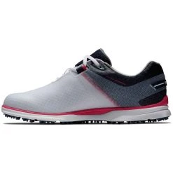 FootJoy Women's Pro SL Sport Golf Shoes White/Navy/Pink -Ball Sports Equipment Discount Store footjoy womens pro sl sport golf shoes white navy pink 98147 side itempicture