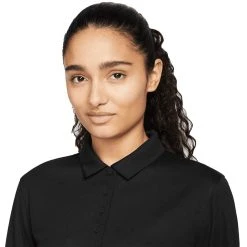 Nike Women's Dri-FIT Victory Long Sleeve Polo -Ball Sports Equipment Discount Store nike womens dri fit victory long sleeve polo black detail2 itempicture