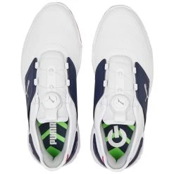 Puma Ignite Elevate Disc Golf Shoes White/Silver/Navy -Ball Sports Equipment Discount Store puma ignite elevate disc golf shoes white silver navy 376080 04 top itempicture