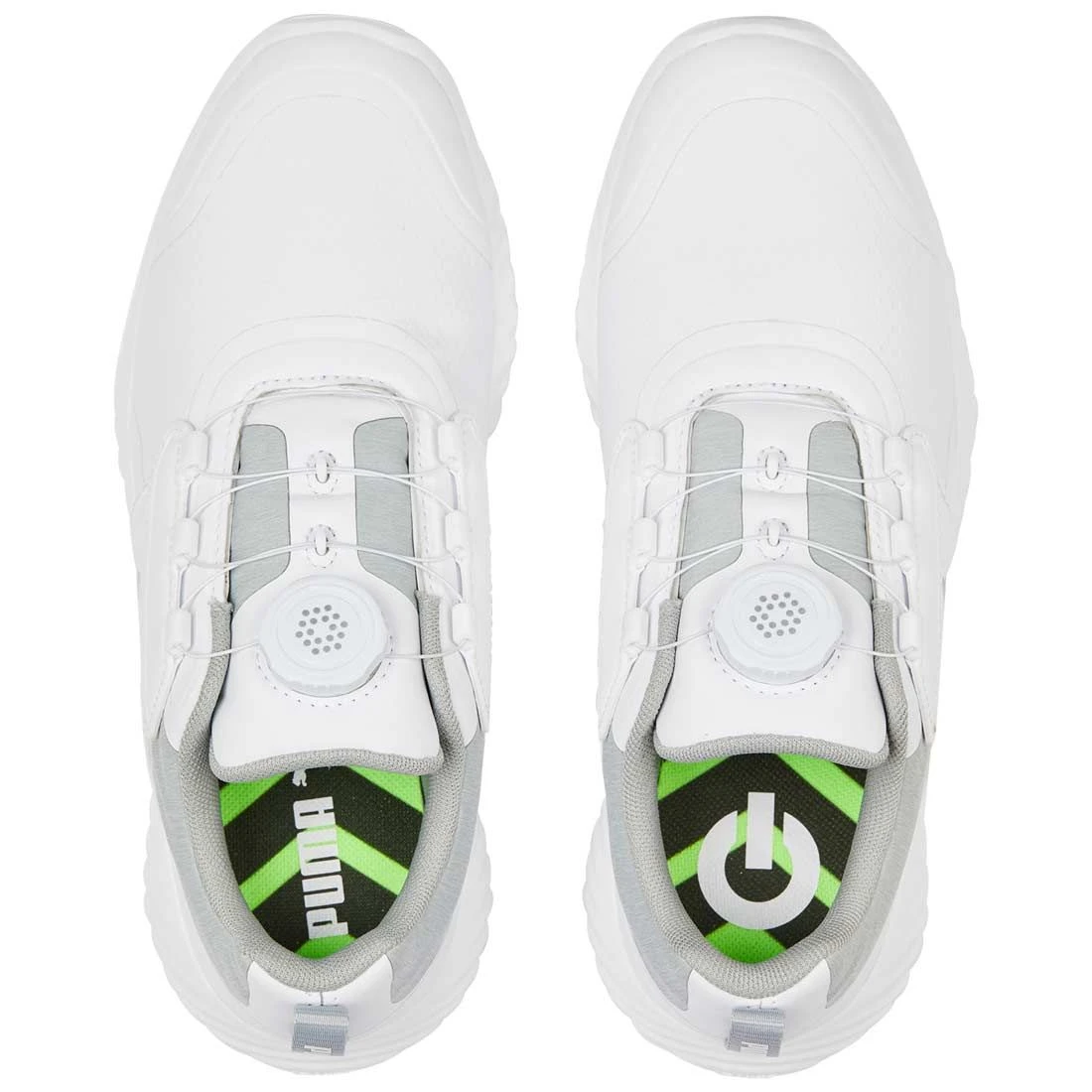 Puma Juniors Ignite PWRCAGE Golf Shoes White/Metallic Silver 3 Puma Juniors Ignite PWRCAGE Golf Shoes White/Metallic Silver - Image 3