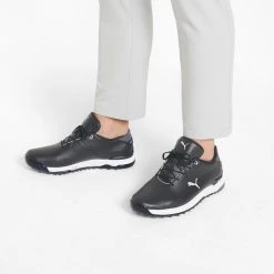 Puma Proadapt Alphacat Leather Golf Shoes Black/Silver -Ball Sports Equipment Discount Store puma proadapt alphacat leather golf shoes black silver 376044 02 mod1 itempicture