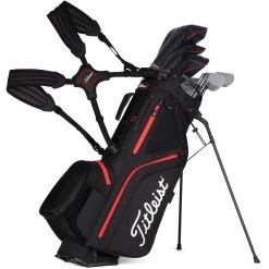 Titleist Hybrid 5 Stand Bag 12 Titleist Hybrid 5 Stand Bag -Ball Sports Equipment Discount Store titleist 2023 hybrid 5 stand bag black black red straps itempicture